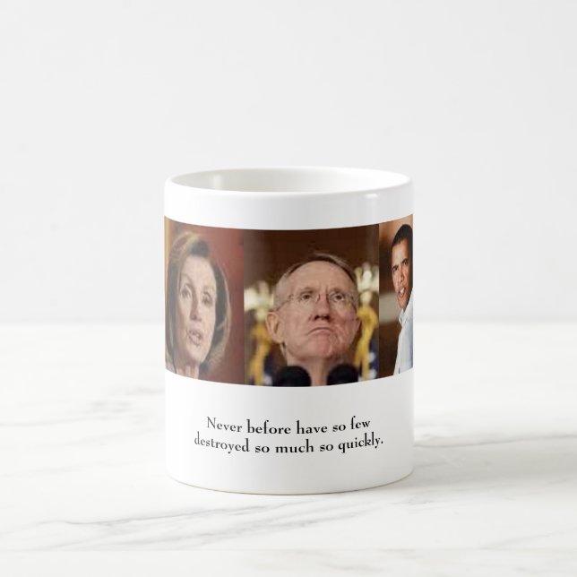 Taza De Café Obama Pelosi Reid nunca antes (Centro)