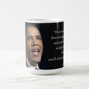 Taza De Café Obama y cita motivadora Hermosa 