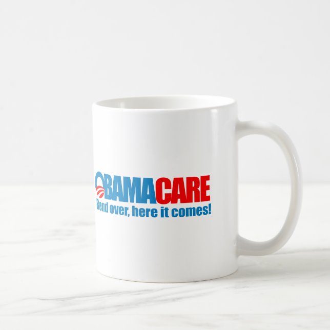 Taza De Café Obamacare - curva aquí viene (Derecha)