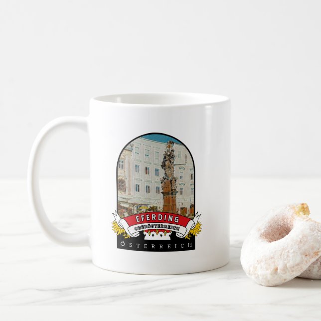 Taza De Café Oberösterreich Eferding Österreich Souvenir (Con donut)