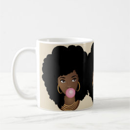 Taza De Café Objetivos de Escuadrón | Afro negro | Beige