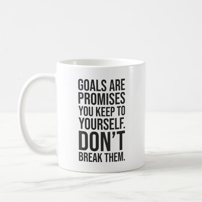 Taza De Café Objetivos son promesas - Motivación del éxito (Izquierda)