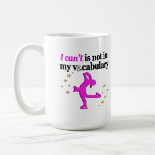 TAZA DE CAFÉ OBJETIVOS Y SUEÑOS DE PATINAJE DE FIGURA ROSA