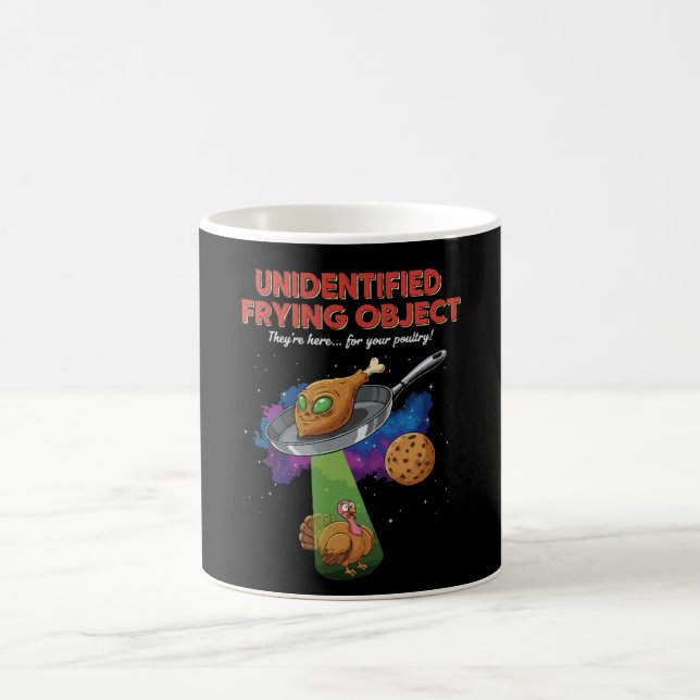 Taza De Café Objeto Frito No Identificado Alien UFO Pavo Divert (Centro)