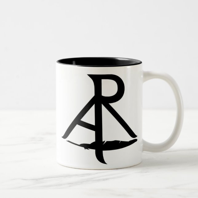 Taza de café oblicua del logotipo del autor (Derecha)
