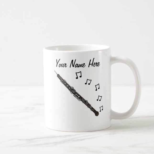 Taza De Café Oboe Personalizado Mug Oboist Woodwind Musician (Derecha)