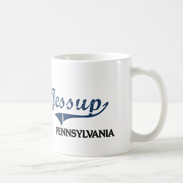 Taza De Café Obra clásica de la ciudad de Jessup Pennsylvania (Derecha)