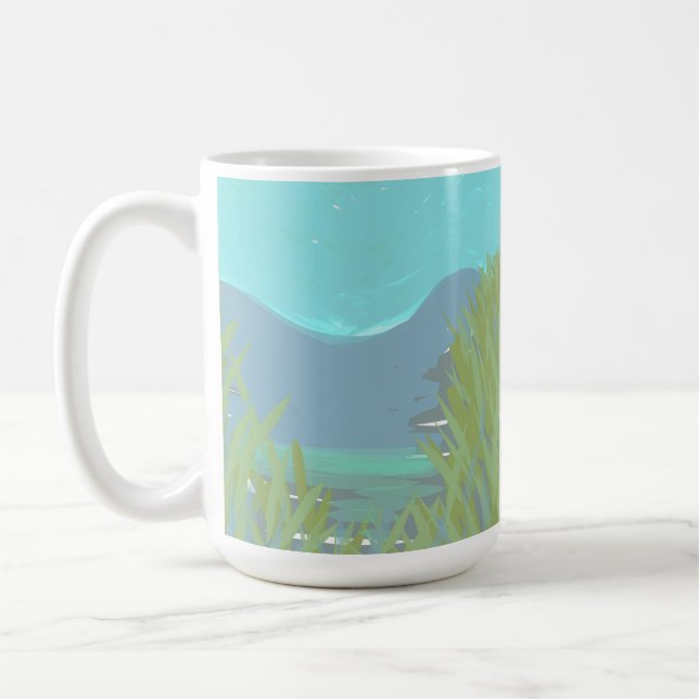 Taza De Café Obra contemporánea original "The Lake" (Izquierda)