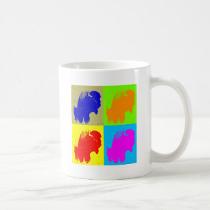 Taza De Café Obra de arte retro pop Bison Buffalo