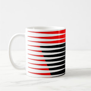 Taza De Café Obra de arte roja, negra y amarilla