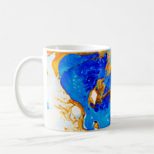 Taza De Café Obra maestra del arte de diseño. Dolor dorado y az
