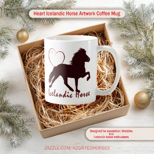 Taza De Café Obras de arte del caballo islandés del corazón