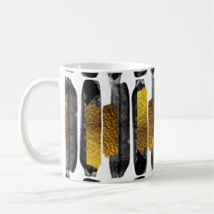 Taza De Café Obras de arte dorado: Resumen de oro y negro