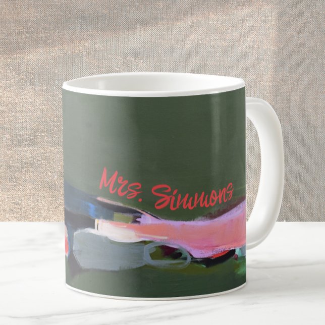 Taza De Café Obsequio del profesor Pintura abstracta personaliz (Subido por el creador)