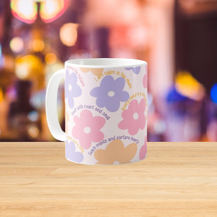 Taza De Café Obsequio teatral floral retro con afirmaciones