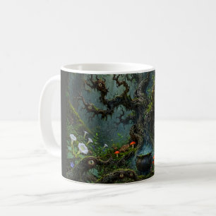 Taza De Café Observadores en Bosque de Brujas Caldero Gato Negr