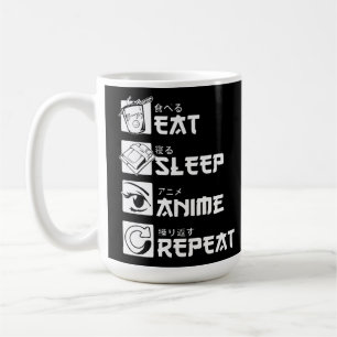 Taza De Café Obsesión animal: come, duerme, anime, repite