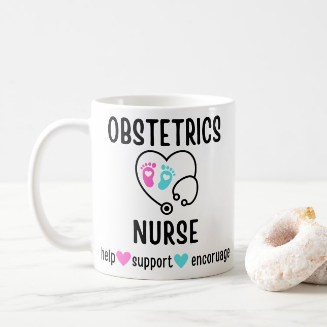Taza De Café Obstetricia de regalo de enfermería Enfermería obs (Con donut)
