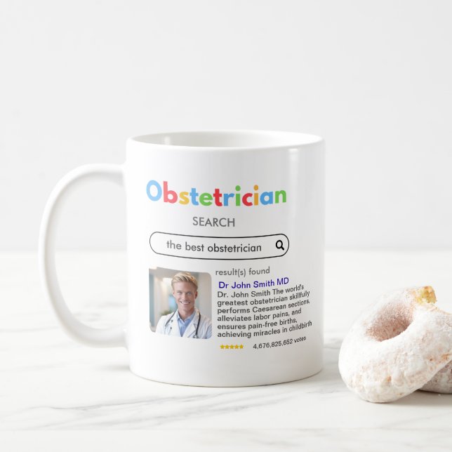 Taza De Café OBSTETRICIAN DOCTORS antistress Google search bar  (Con donut)