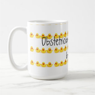 Taza De Café Obstétricos y patos de goma amarillos