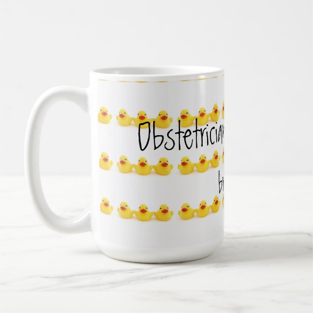Taza De Café Obstétricos y patos de goma amarillos (Izquierda)
