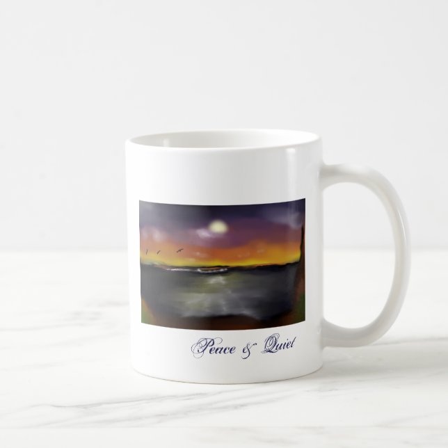 Taza De Café Ocaso 1 del océano, paz y tranquilidad (Derecha)
