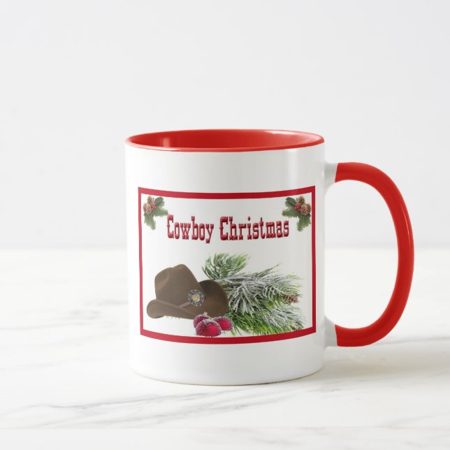 Taza de café occidental del navidad del vaquero (Derecha)