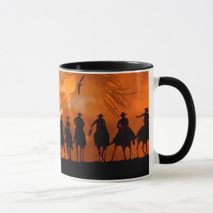 Taza de café occidental del rancho del caballo de