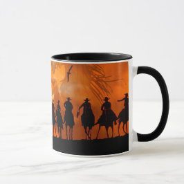 Taza de café occidental del rancho del caballo del