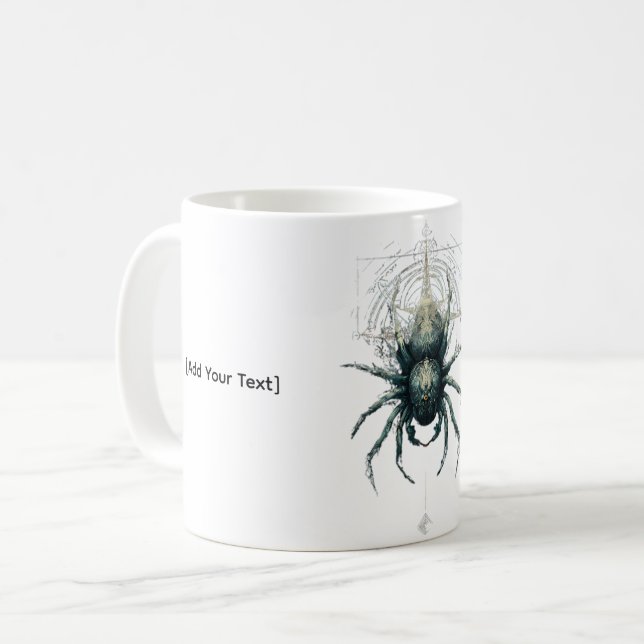 Taza De Café Occult Spider Mystic Geometry Dark (Anverso izquierdo)