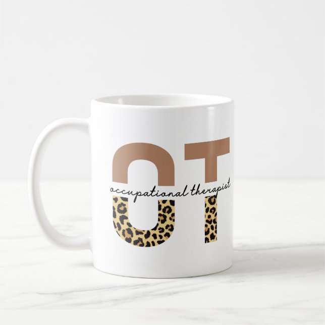 Taza De Café Occupational therapist OT cheetah gifts (Izquierda)
