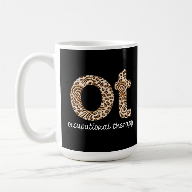 Taza De Café Occupational Therapy OT Cheetah Print (Izquierda)