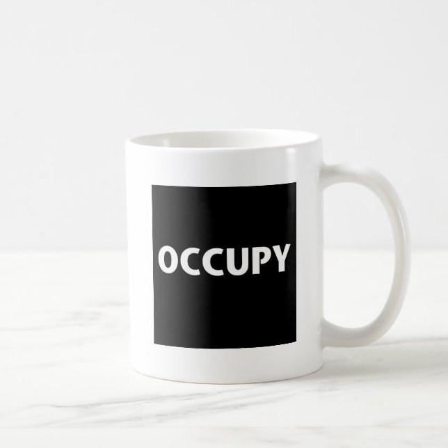 Taza De Café Occupy (blanco sobre negro) (Derecha)