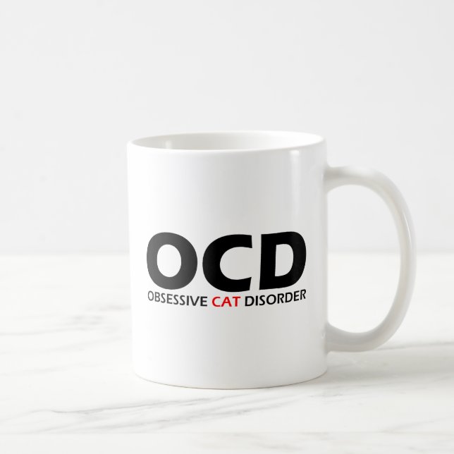 Taza De Café OCD - Trastorno obsesivo del gato (Derecha)