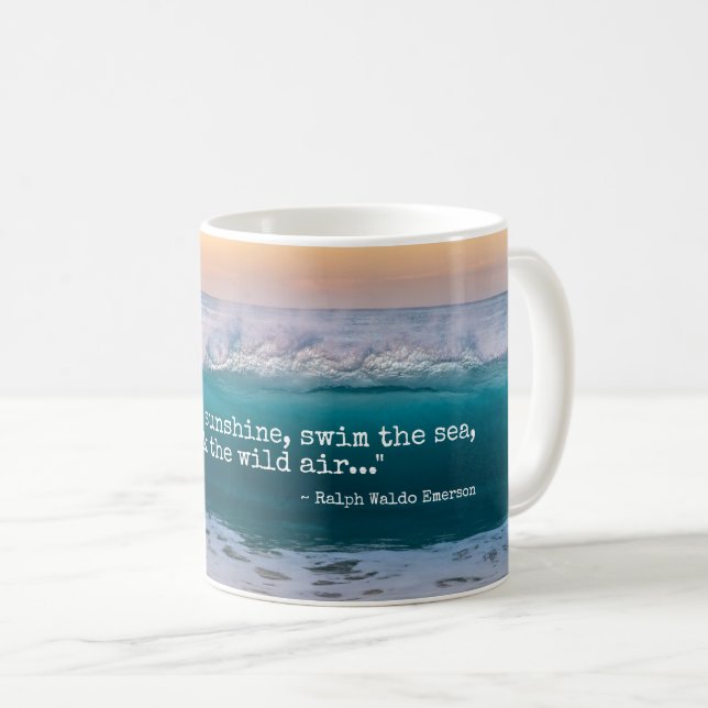 Taza De Café Ocean Beach Wave Emerson Cita Tea o (Anverso derecho)