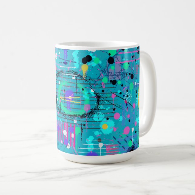 Taza De Café Ocean Bubbles: Maximalist Art (Anverso derecho)