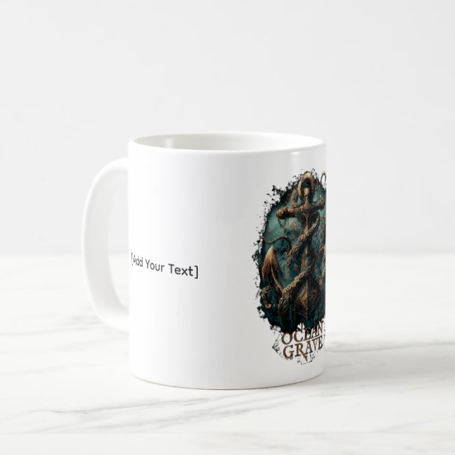 Taza De Café Ocean Grave Kraken Anchor Dark Fantasy (Anverso izquierdo)