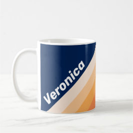 Taza De Café Ocean Sun Fall Stripes with Name