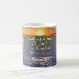 Taza De Café Ocean Sunrise con la Biblia de los Salmos Verse