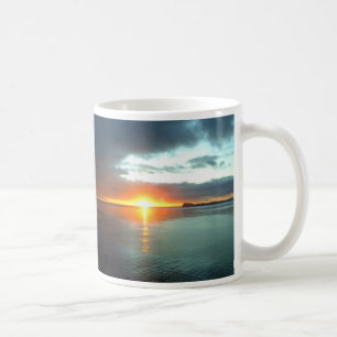 Taza De Café Ocean Sunrise Tairua Nueva Zelanda Mayo 2010
