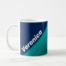 Taza De Café Ocean Tide Stripes with Name