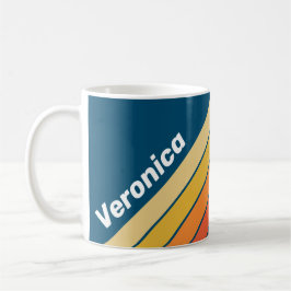 Taza De Café Ocean Vintage Vibe Stripes with Name