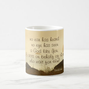 Taza De Café Océano hermoso Shorline del verso de la biblia del