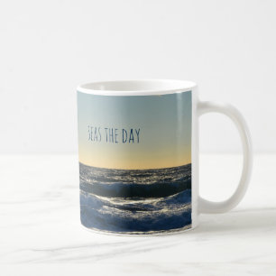 Taza De Café Océano náutico inspirador "Mares el día"