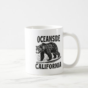 Taza De Café Oceanside California Ca Surfista Retro Playa Surf 