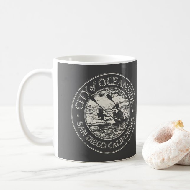 TAZA DE CAFÉ OCEANSIDE SAN DIEGO CALIFORNIA - PUERTO OCEANSIDE (Con donut)