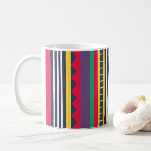 Taza De Café Ochenteros Colores a Rayas