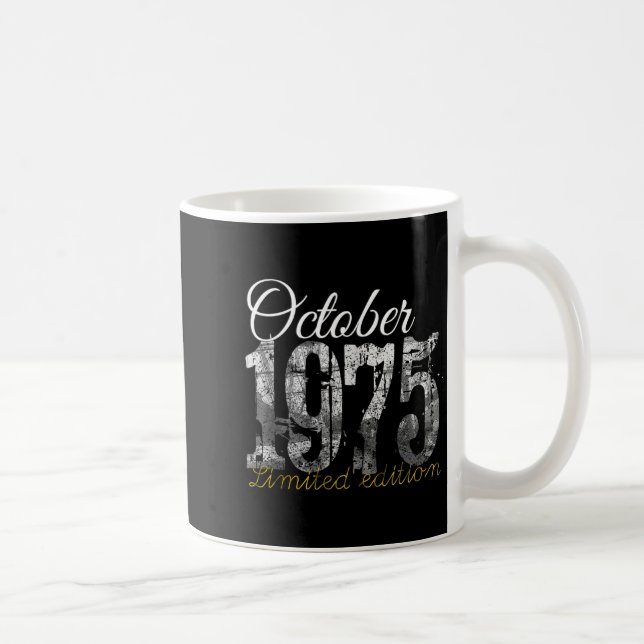 Taza De Café October 1975 Tee 50 Year Old Shirt 1975 50th Birth (Derecha)
