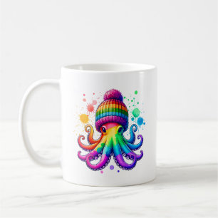 Taza De Café Octopus Con Un Béenie