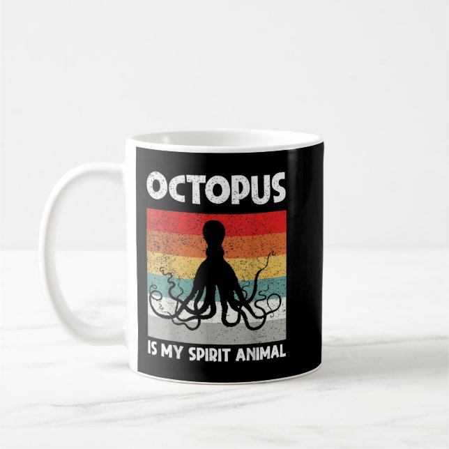 TAZA DE CAFÉ OCTOPUS ES MI ANIMAL ESPÍRITU, DIVERTIDAS MUJERES  (Izquierda)